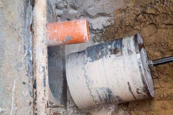 Concrete hole drilling